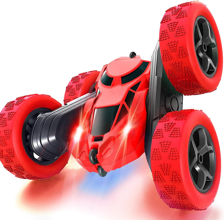 MidiVix RC kaskadérské auto – oboustranné 4WD auto na dálkové ovládání s 360° rotací, červená