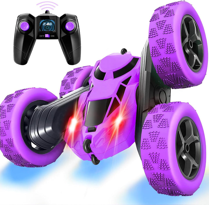 MidiVix RC kaskadérské auto – oboustranné 4WD auto na dálkové ovládání s 360° rotací, fialová