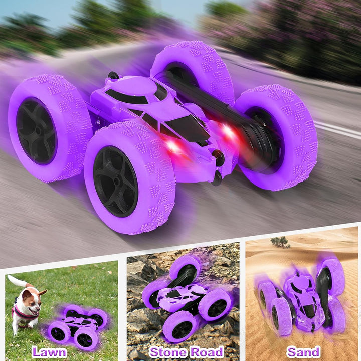 MidiVix RC kaskadérské auto – oboustranné 4WD auto na dálkové ovládání s 360° rotací, fialová