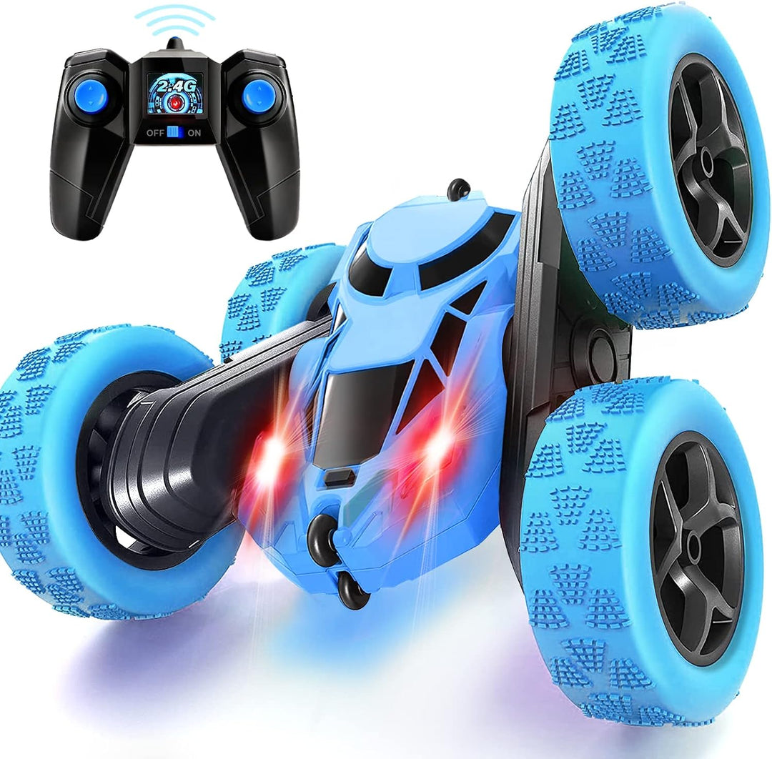 MidiVix RC kaskadérské auto – oboustranné 4WD auto na dálkové ovládání s 360° rotací, modrá