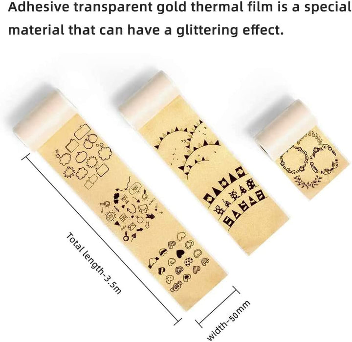 Náhradní samolepící zlaté štítky do tiskárny Phomemo T02, M02 | 53 mm x 6,5 m