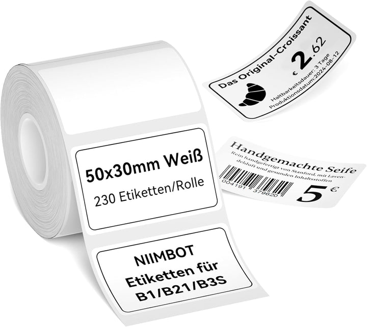 Niimbot náhradní samolepící štítky pro tiskárny B21, B21S, B1, B3S, 50x30mm, 230ks/role