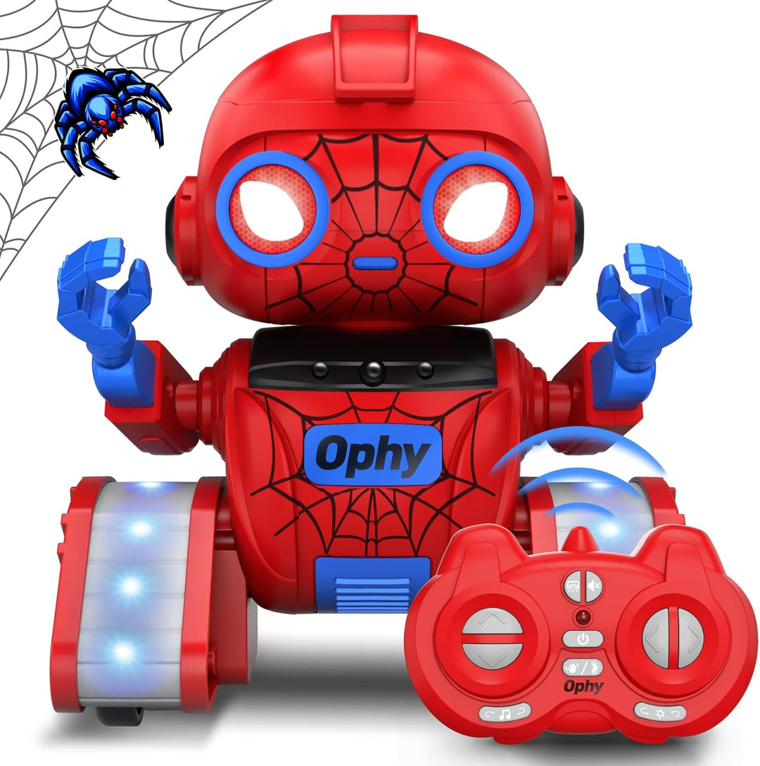 Ophy Robot - interaktivní robotická hračka s projekcí, hudbou a gestickým ovládáním, červená