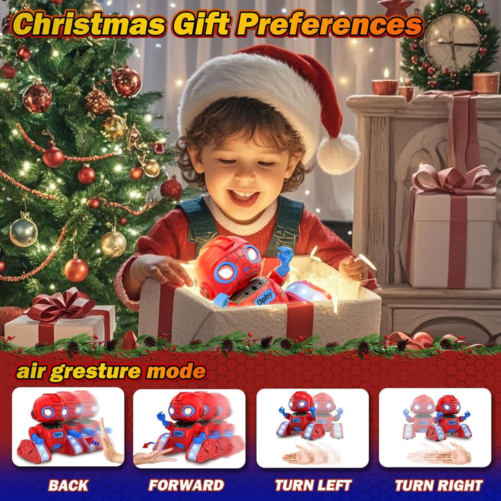 Ophy Robot - interaktivní robotická hračka s projekcí, hudbou a gestickým ovládáním, červená