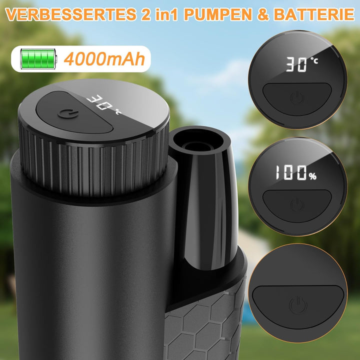 Přenosná sprcha na kempování s elektrickou pumpou a LCD displejem
