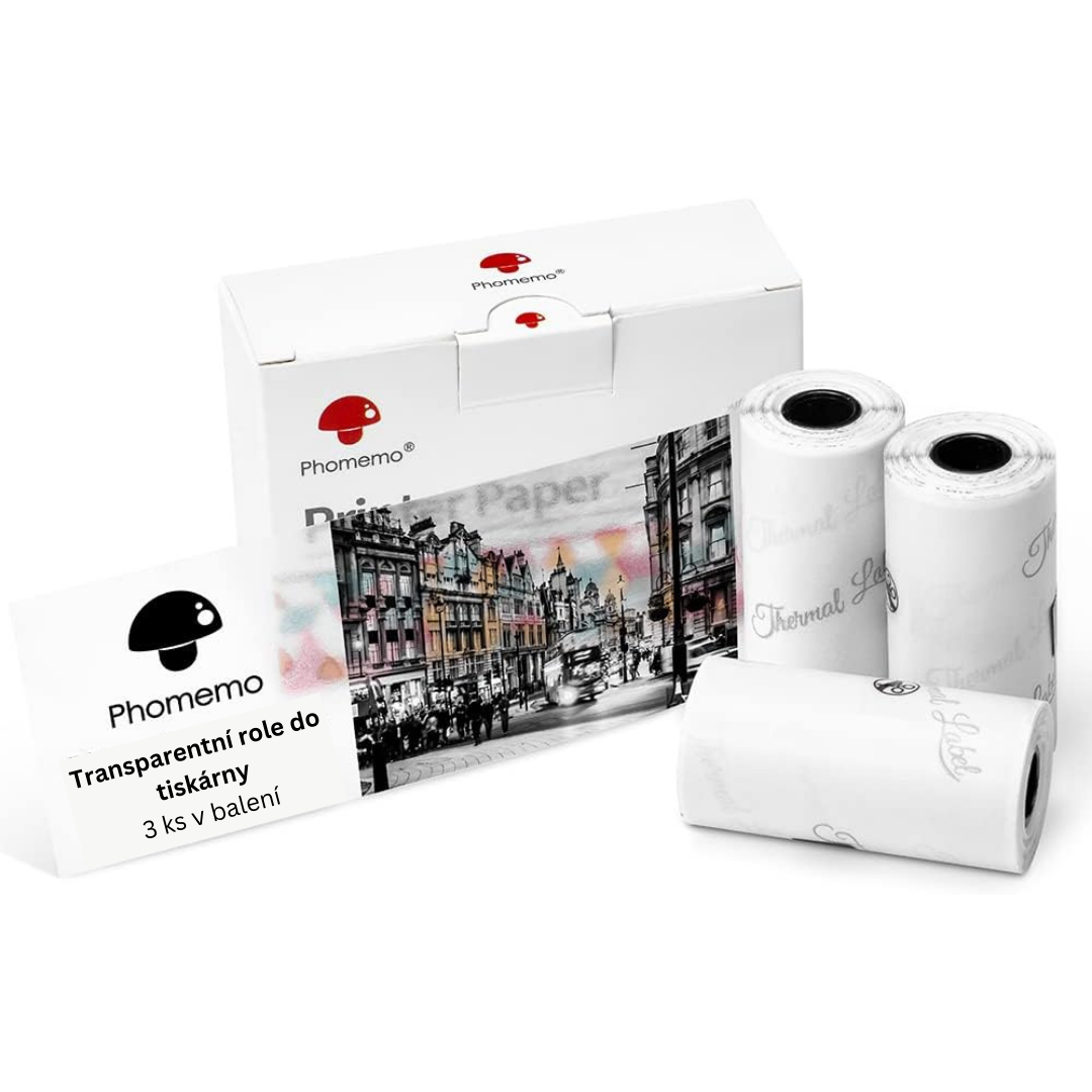 Replacement transparent self-adhesive labels for the printer PHOMEMO T02 | 50mm x 3.5m 