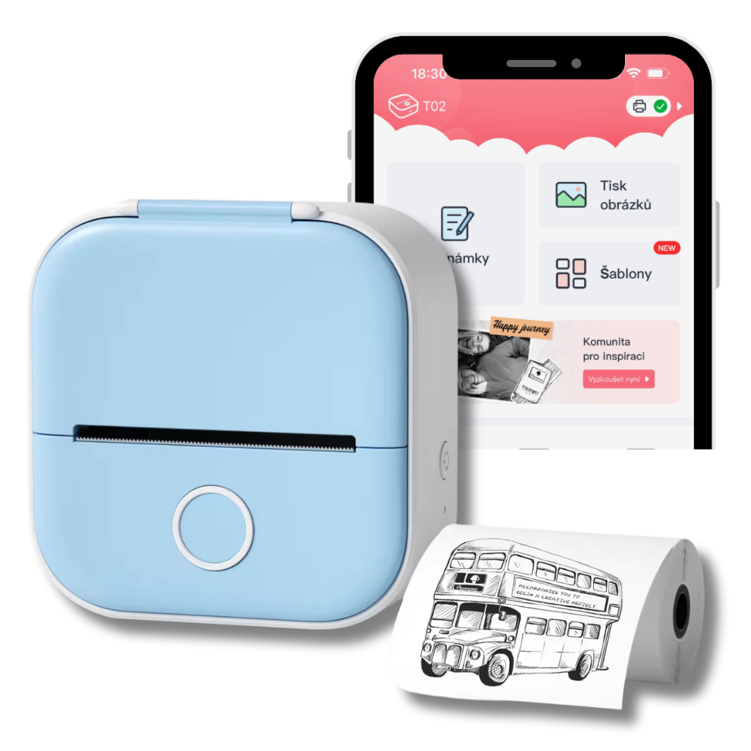 Phomemo T02 Smart Portable Printer | Printing of labels, stickers and images