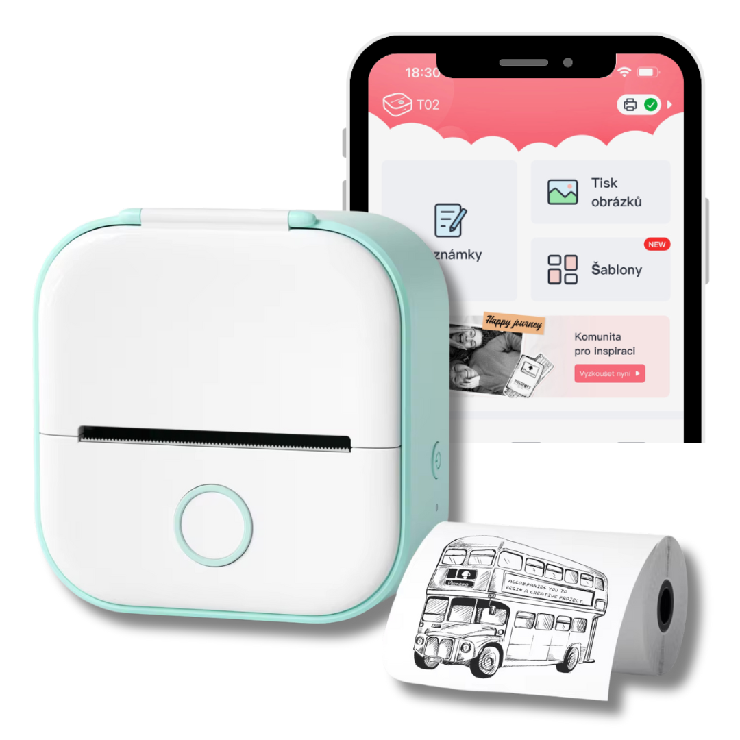 Phomemo T02 Smart Portable Printer | Printing of labels, stickers and images