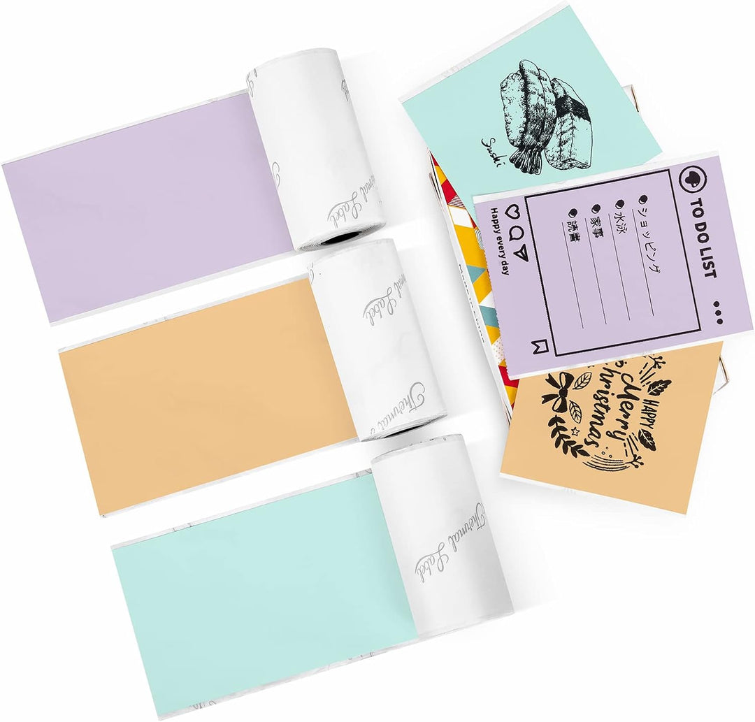 Replacement self-adhesive color labels for the printer PHOMEMO T02 | 50mm x 3.5m