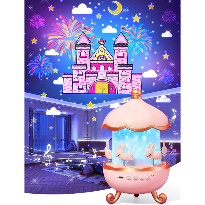 Carousel night sky projector with unicorn and little mermaid projection | A gift for girls