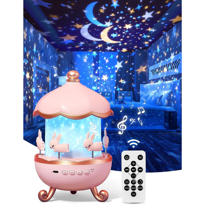 Carousel night sky projector with unicorn and little mermaid projection | A gift for girls