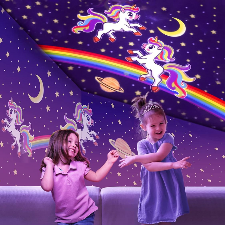 Carousel night sky projector with unicorn and little mermaid projection | A gift for girls