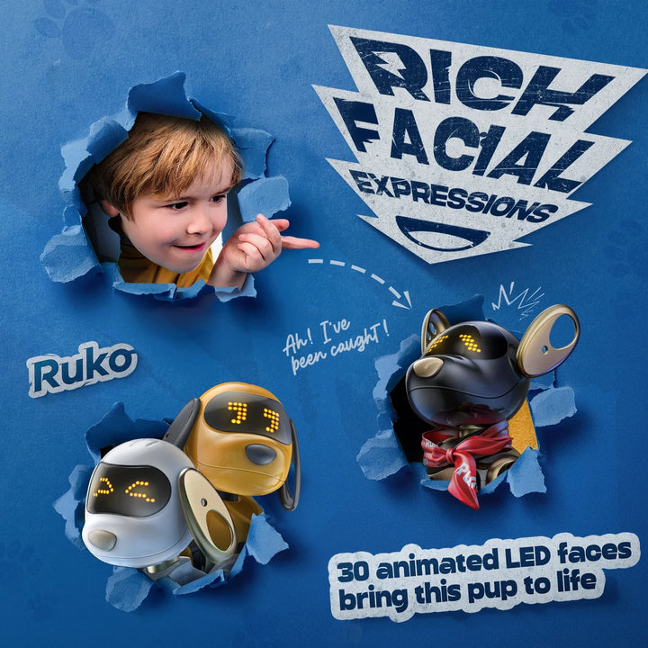 Ruko 18011 Inteligentní robotický pes s LED výrazy a dálkovým ovládáním