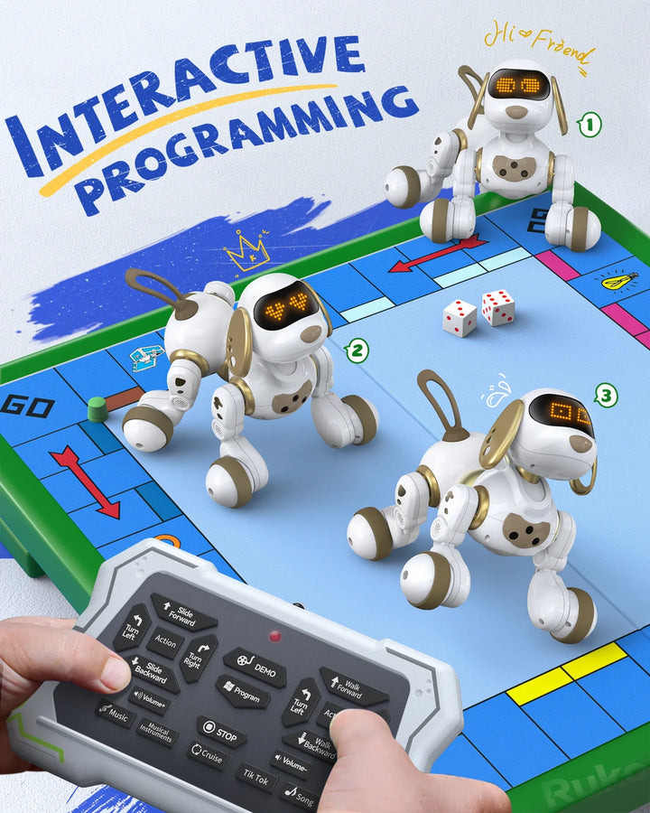 Ruko 18011 Inteligentní robotický pes s LED výrazy a dálkovým ovládáním