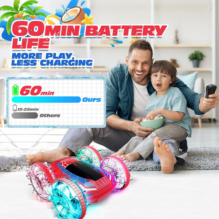 Tecnock Obojživelné RC Auto - 4WD, ovládání gesty, magnetické nabíjení, 60 min jízdy, LED světla, červená