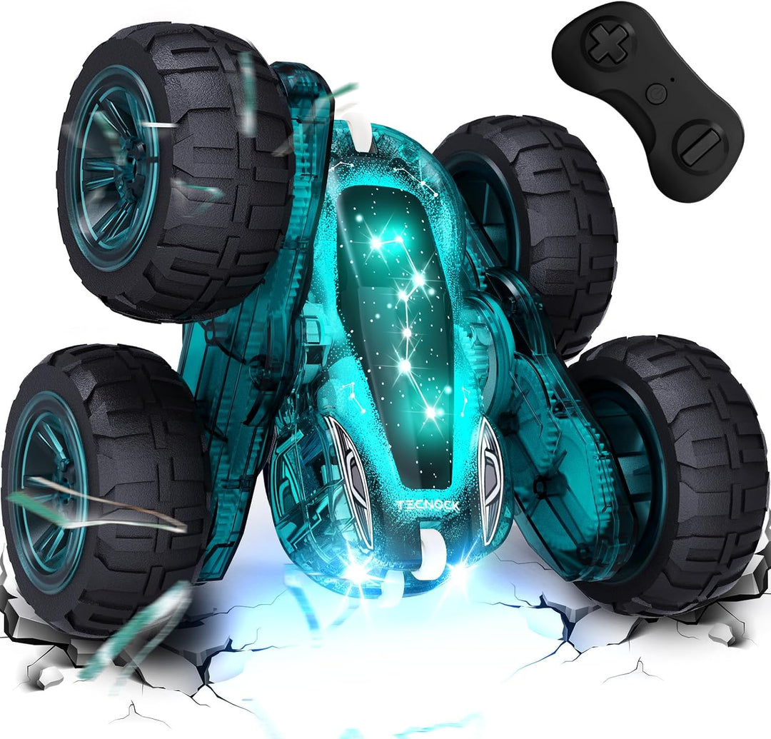Tecnock RC Kaskadérské auto s 360° otočkami a LED světly, zelená