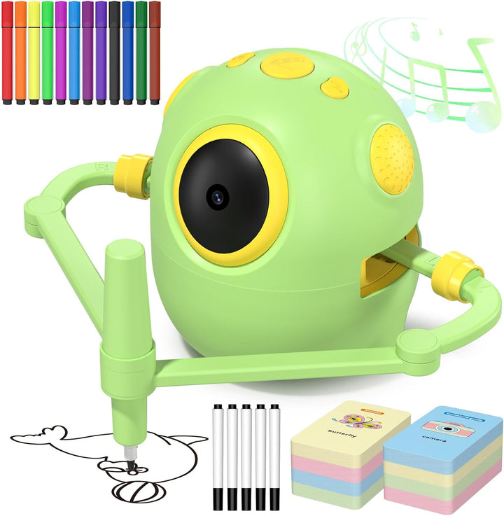 Thinkaroo Kreslící a vzdělávací robot pro děti, 150 karet, růžová variantová, zelená variantová