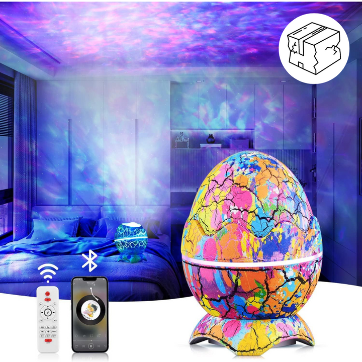 Galaxy projector in the shape of a dinosaur egg