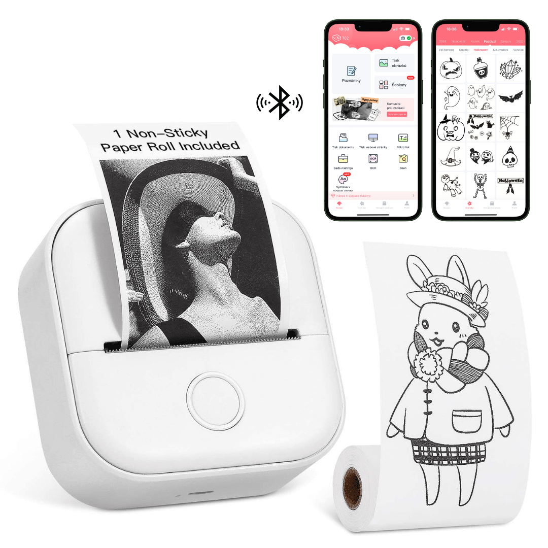 Phomemo T02 Smart Portable Printer | Printing of labels, stickers and images