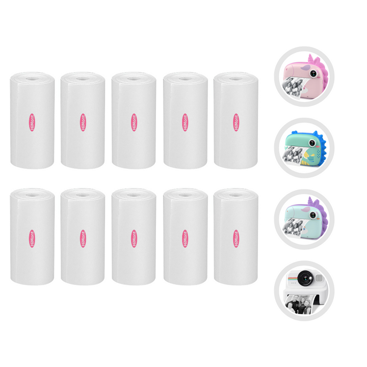 HiMont replacement thermal paper for children's instant camera – 5 rolls (5.7 × 3.0 cm)