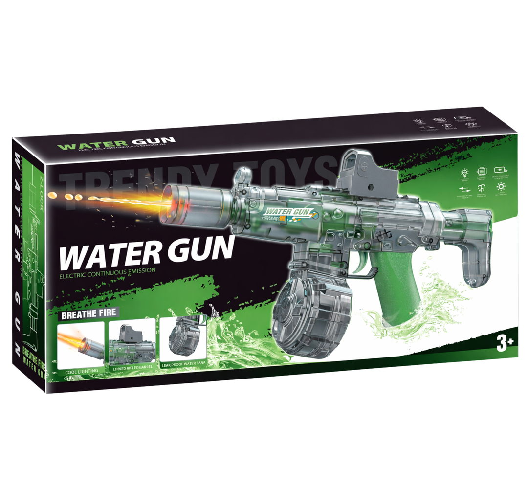 BATTLE Electric water pistol AK47 – light effects, range 8–10 m, 270 ml magazine