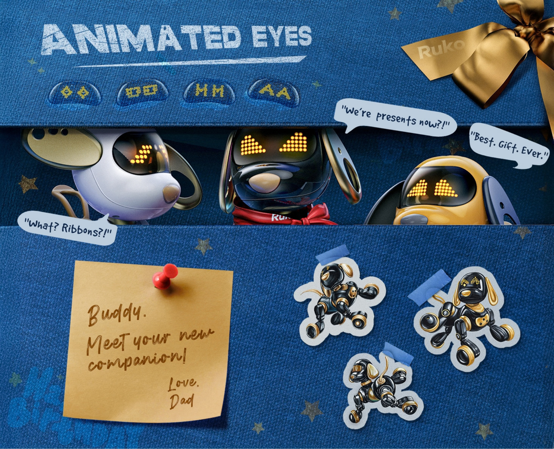 Ruko 18011 Inteligentní robotický pes s LED výrazy a dálkovým ovládáním