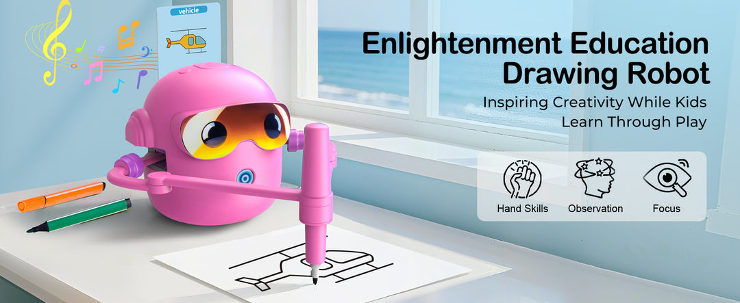 Thinkaroo Kreslící robot pro děti – interaktivní výuková hračka s hudbou a 100 kartami