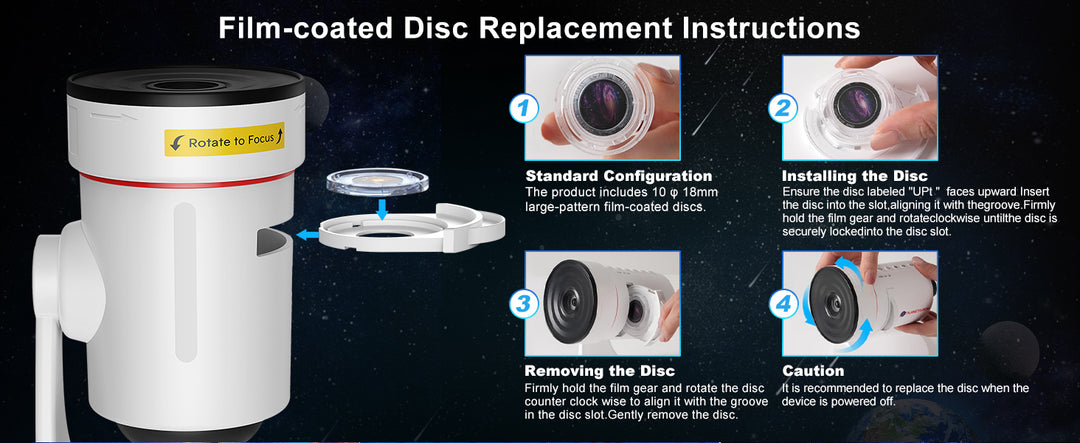 Galaxy Projector 8th Generation - 10 cartridges with 4K quality images