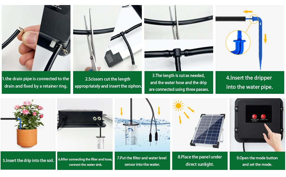 Fapiere Solar Irrigation System IC009 - automatic drip irrigation for 30 plants