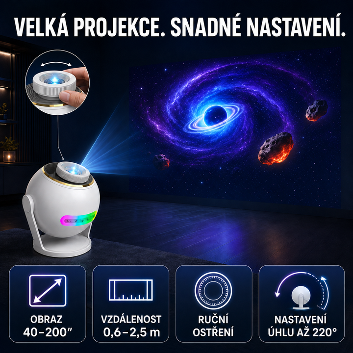 Nanxin SK19 PRO – dynamický projektor galaxie s aplikací Smart Life