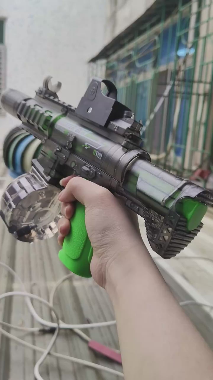 BATTLE Elektrická vodní pistole AK47 – světelné efekty, dostřel 8–10 m, 270 ml zásobník