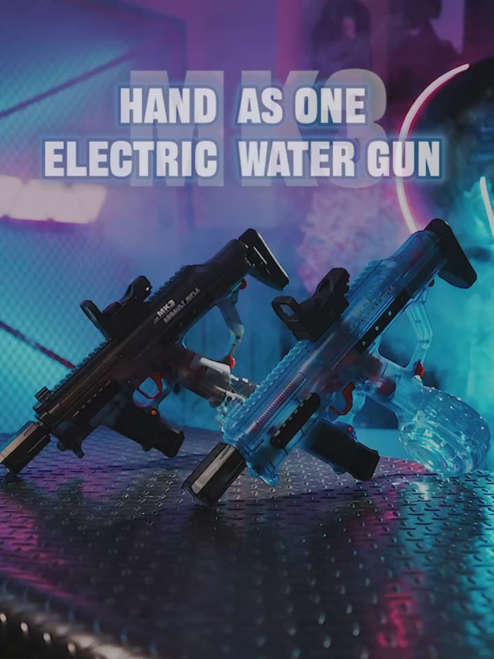 Elektrická vodní pistole MK3 - dostřel 8-10 m, 270 ml zásobník, 800 mAh baterie